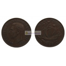 Великобритания 1/2 пенни (полпенни) 1950 год. Король Георг VI