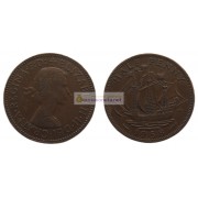 Великобритания 1/2 пенни (полпенни) 1958 год. Королева Елизавета II