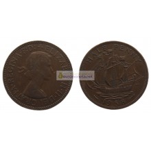 Великобритания 1/2 пенни (полпенни) 1958 год. Королева Елизавета II
