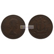 Великобритания 1/2 пенни (полпенни) 1958 год. Королева Елизавета II