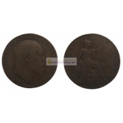 Великобритания 1 пенни 1909 год. Король Эдуард VII