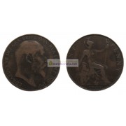 Великобритания 1 пенни 1907 год. Король Эдуард VII