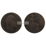 Великобритания 1 пенни 1910 год. Король Эдуард VII