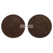 Великобритания 1 пенни 1944 год. Король Георг VI