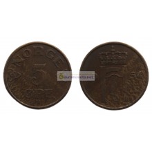 Норвегия 5 эре 1954 год Король Хокон VII