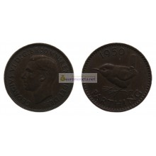 Великобритания 1 фартинг 1950 год. Король Георг VI Великобритания 1 фартинг 1950 год. Король Георг VI