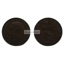 Великобритания 1 фартинг 1920 год. Король Георг V