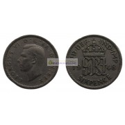Великобритания 6 пенсов 1948 год Король Георг VI
