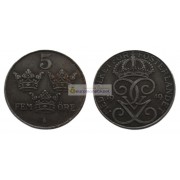 Швеция 5 эре 1949 год Король Густав V