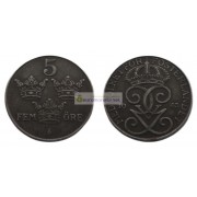 Швеция 5 эре 1945 год Король Густав V
