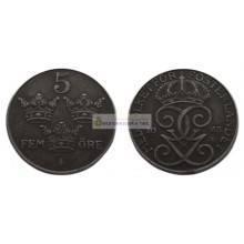 Швеция 5 эре 1945 год Король Густав V