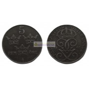 Швеция 5 эре 1943 год Король Густав V