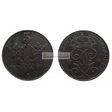 Швеция 5 эре 1942 год Король Густав V