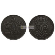 Швеция 5 эре 1942 год Король Густав V