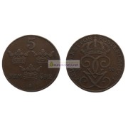 Швеция 5 эре 1930 год (бронза) Король Густав V