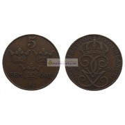 Швеция 5 эре 1930 год (бронза) Король Густав V