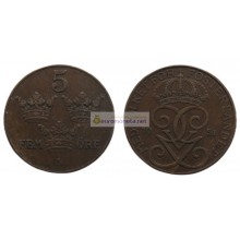 Швеция 5 эре 1931 год (бронза) Король Густав V