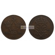 Швеция 5 эре 1935 год (бронза) Король Густав V