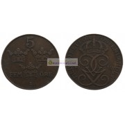 Швеция 5 эре 1919 год (бронза) Король Густав V