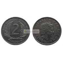 Восточные Карибы 2 цента 2004 год. Королева Елизавета II