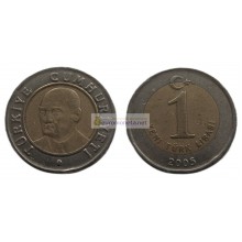 Турция 1 новая лира 2005 год Турция 1 новая лира 2005 год