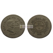 Республика Филиппины 5 песо 1997 год. Республика Филиппины 5 песо 1997 год.