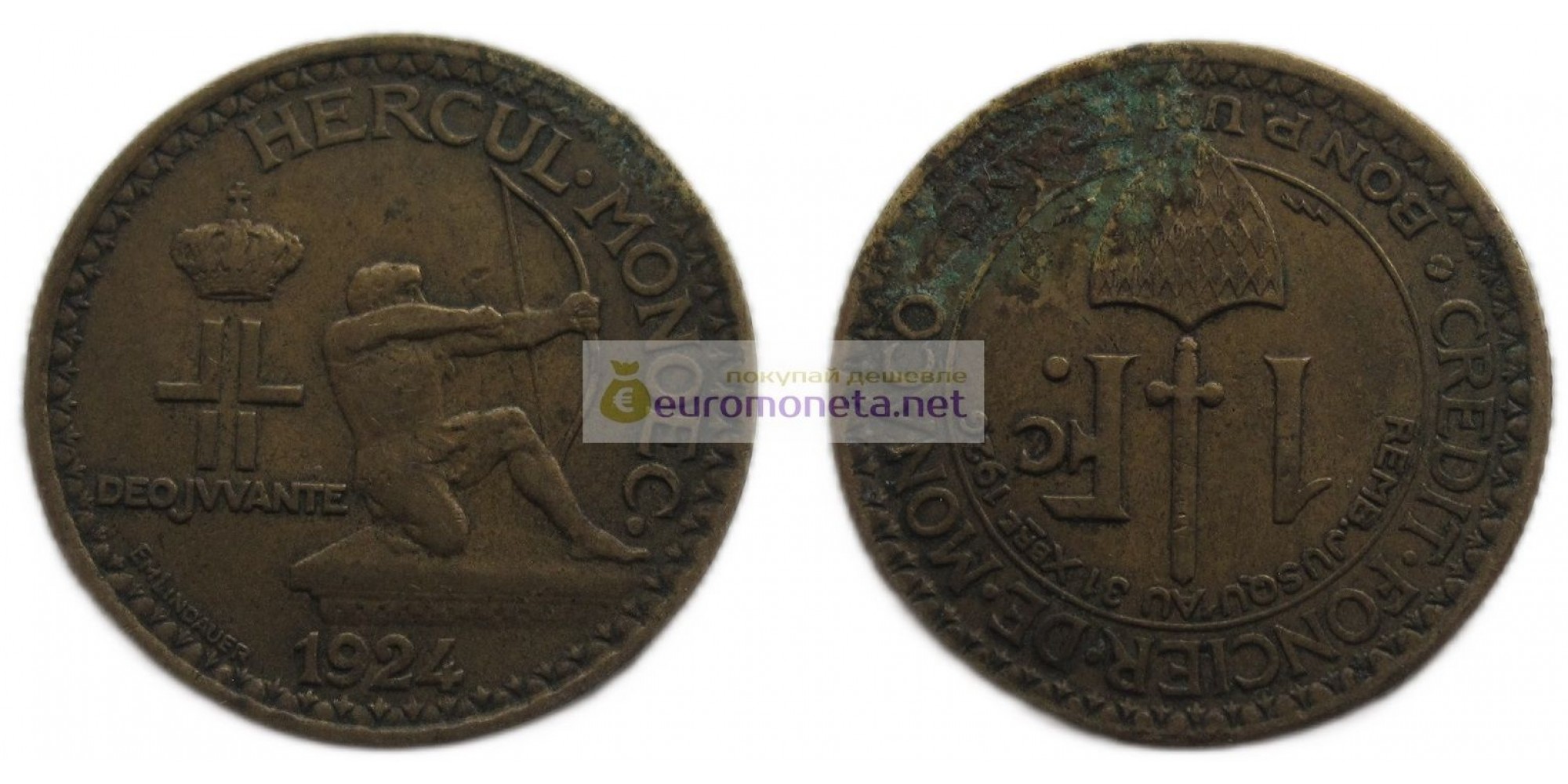 Монако 1 франк 1924 год