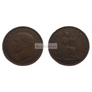 Великобритания 1 пенни 1937 год. Король Георг VI