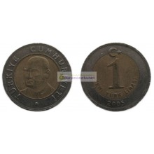 Турция 1 новая лира 2005 год Турция 1 новая лира 2005 год