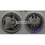 ФРГ 10 марок 1992 год D серебро 150 лет ордену Pour-le-Merite за заслуги в науке и искусстве запайка пруф