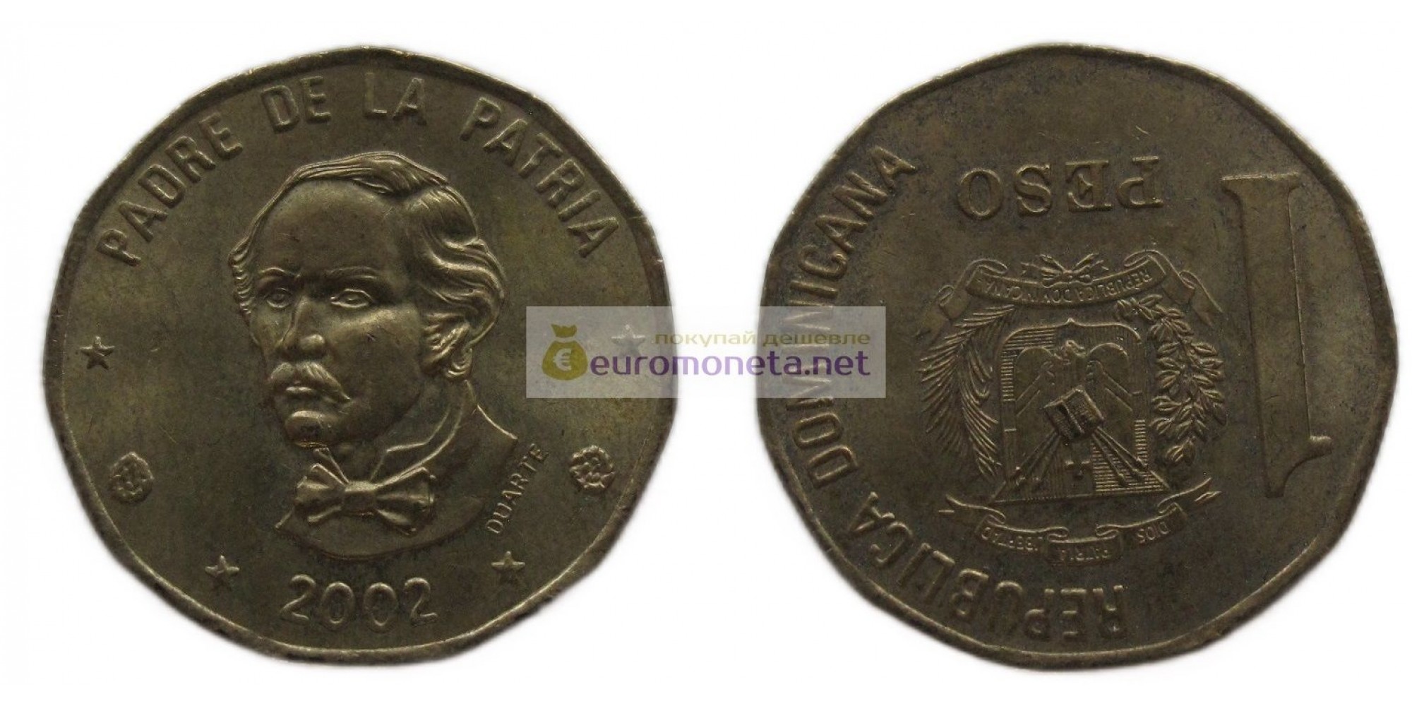 Доминиканская Республика (Доминикана) 1 песо 2002 год