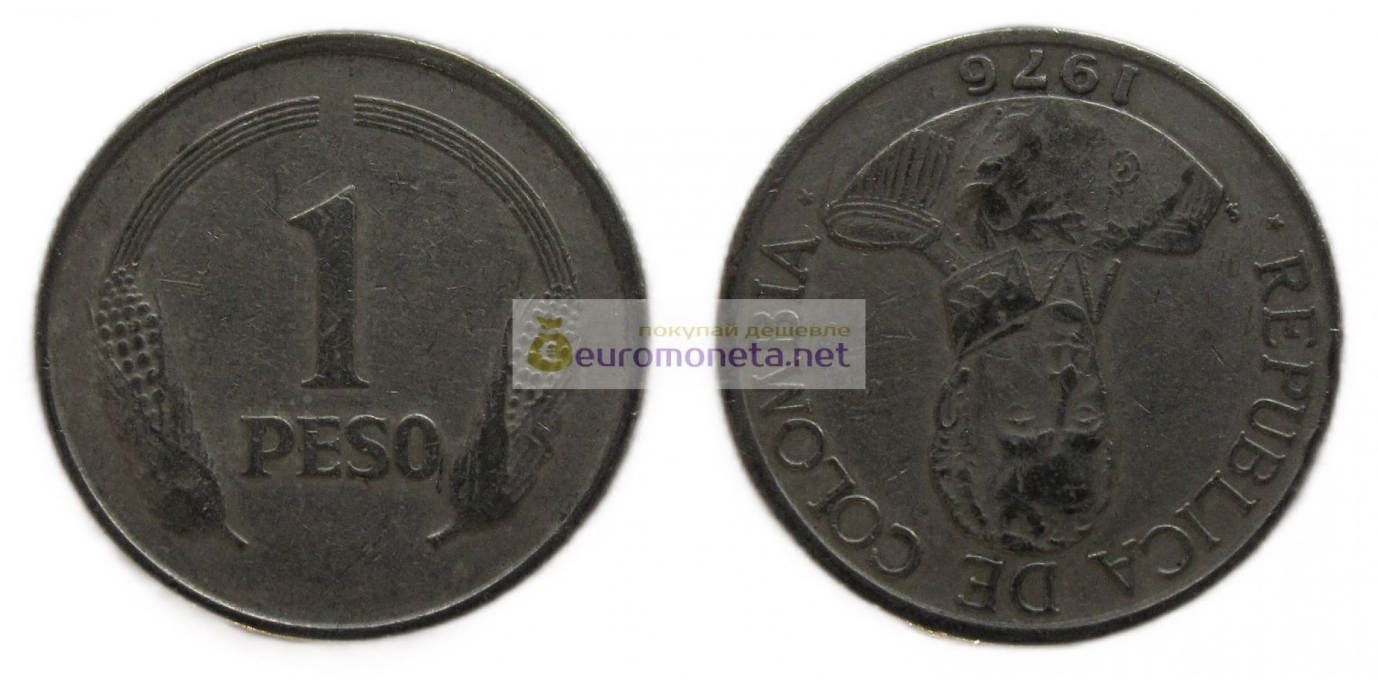 Республика Колумбия 1 песо 1976 год