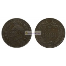 Турция 1000 лир 1993 год Турция 1000 лир 1993 год