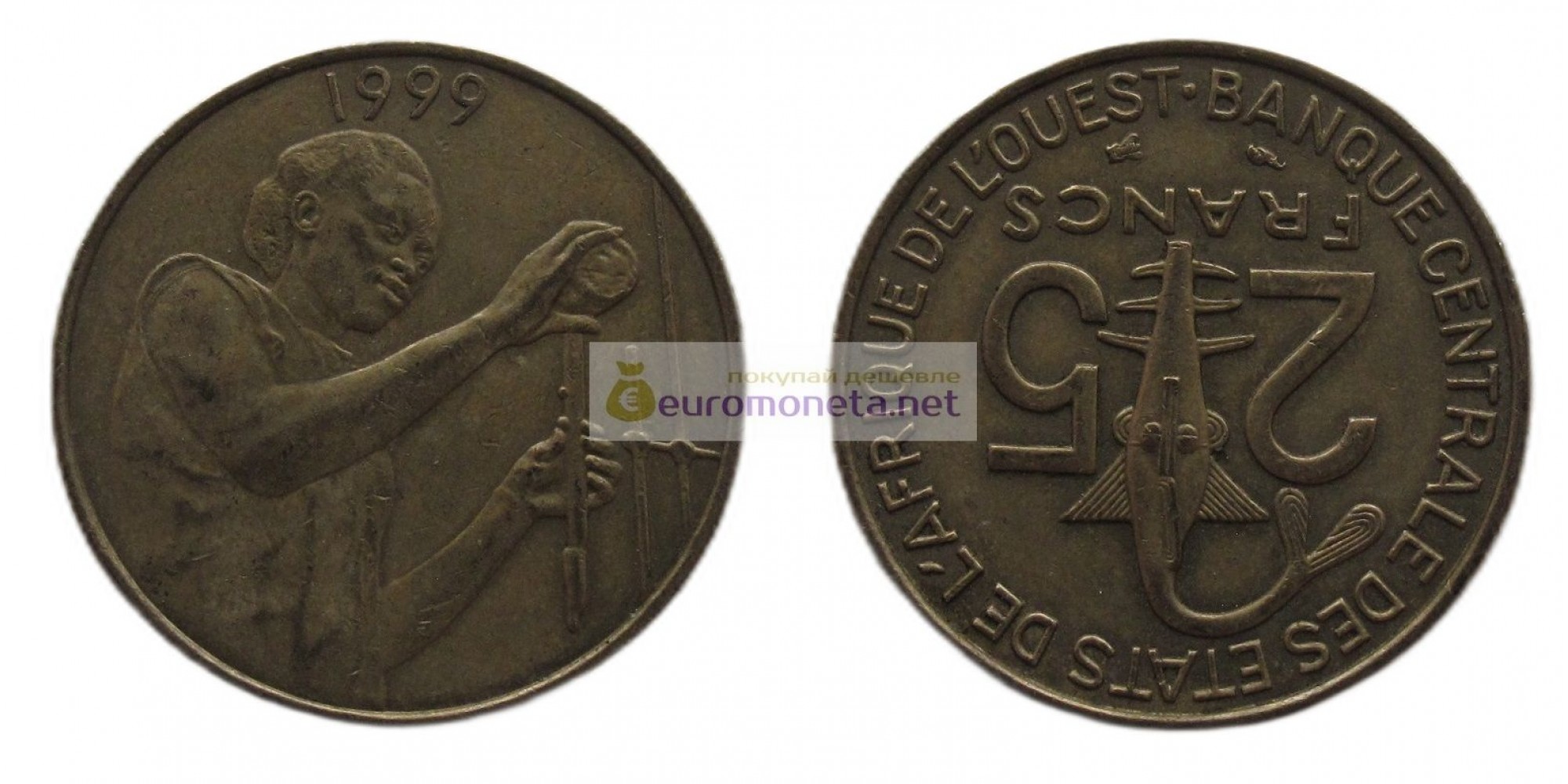 Западная Африка (BCEAO) 25 франков 1999 год. 