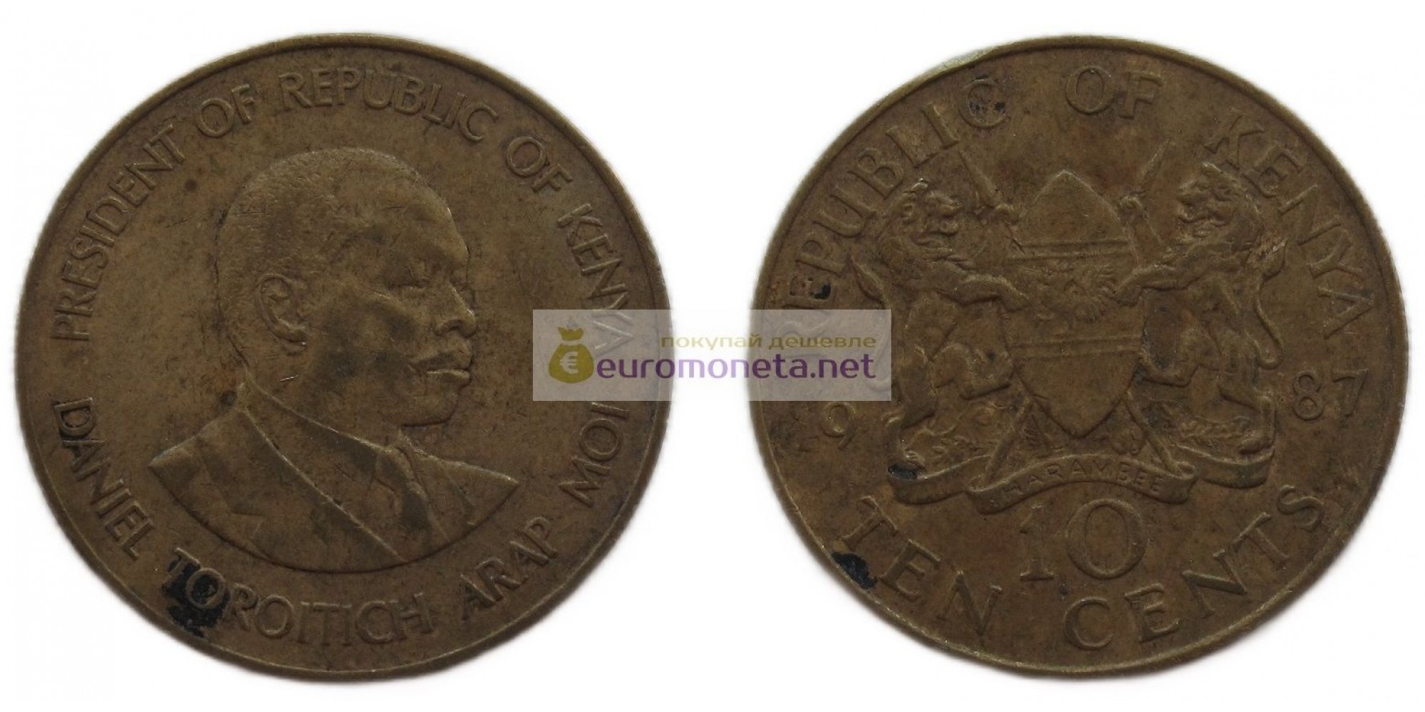 Кения 10 центов 1987 год