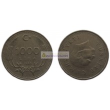 Турция 1000 лир 1990 год Турция 1000 лир 1990 год