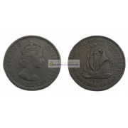 Восточные Карибы 25 центов 1955 год. Королева Елизавета II