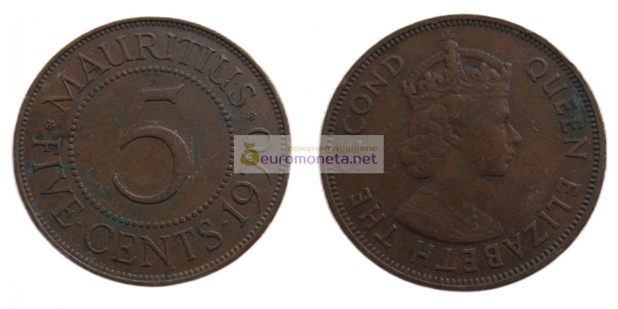 Маврикий 5 центов 1970 год. Королева Елизавета II