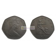 Великобритания 50 новых пенсов 1969 год. Королева Елизавета II