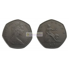 Великобритания 50 новых пенсов 1969 год. Королева Елизавета II