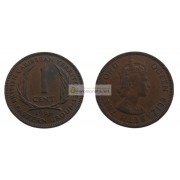 Восточные Карибы 1 цент 1964 год. Королева Елизавета II