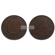 Восточные Карибы 1 цент 1957 год. Королева Елизавета II