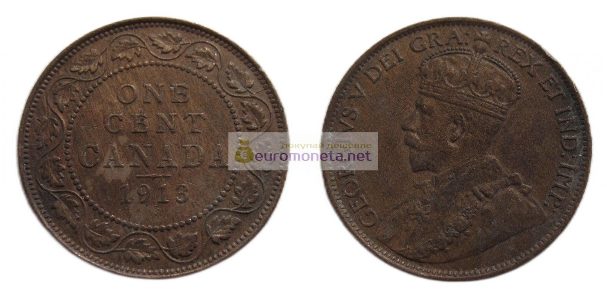 Канада 1 цент 1913 год. Король Георг V (1911 - 1936)