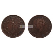Цейлон 1 цент 1940 год. Король Георг VI