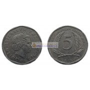 Восточные Карибы 5 центов 2008 год. Королева Елизавета II