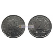 Восточные Карибы 2 цента 2002 год. Королева Елизавета II