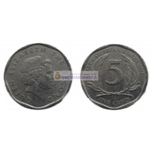 Восточные Карибы 5 центов 2002 год. Королева Елизавета II Восточные Карибы 5 центов 2002 год. Королева Елизавета II