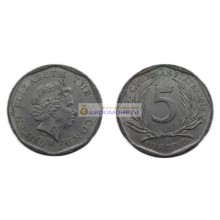 Восточные Карибы 5 центов 2010 год. Королева Елизавета II Восточные Карибы 5 центов 2010 год. Королева Елизавета II