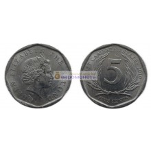 Восточные Карибы 5 центов 2010 год. Королева Елизавета II Восточные Карибы 5 центов 2010 год. Королева Елизавета II