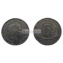 Восточные Карибы 5 центов 2008 год. Королева Елизавета II Восточные Карибы 5 центов 2008 год. Королева Елизавета II